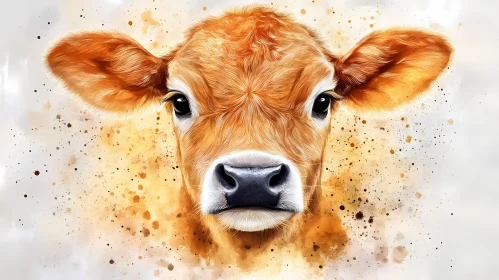 Colorful Cow Portrait Art