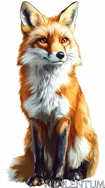 Fox Wildlife Illustration AI Image