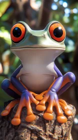 Vivid Frog Amongst Nature