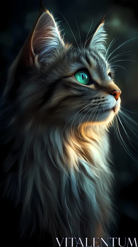 Exquisite Cat Portrait AI Image