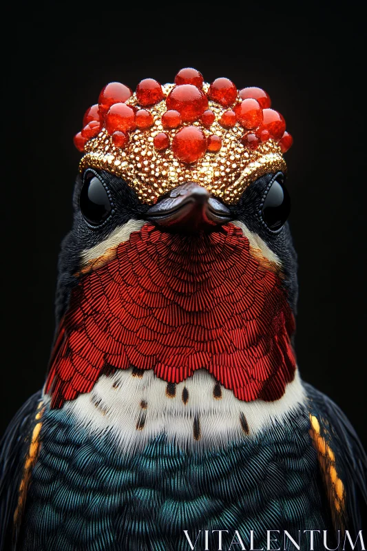 Crowned Avian Portrait AI Image