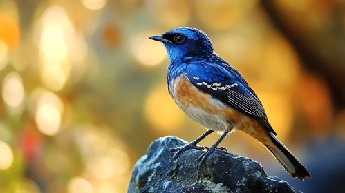 Vibrant Bird on Rocky Ledge