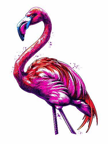 Colorful Flamingo T-Shirt Design Illustration