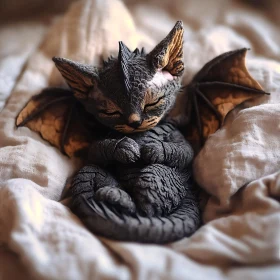 Restful Dragon Cat Fantasy Image