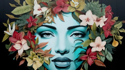 Urban Nature Fusion - Chicano Art Inspired Woman's Portrait