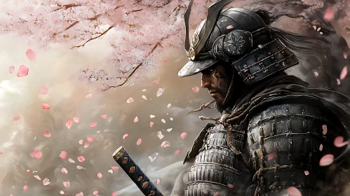 Warrior Among Falling Petals