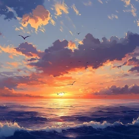 Peaceful Sunset Over the Sea
