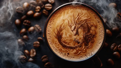 Coffee Cup Dragon Latte Art