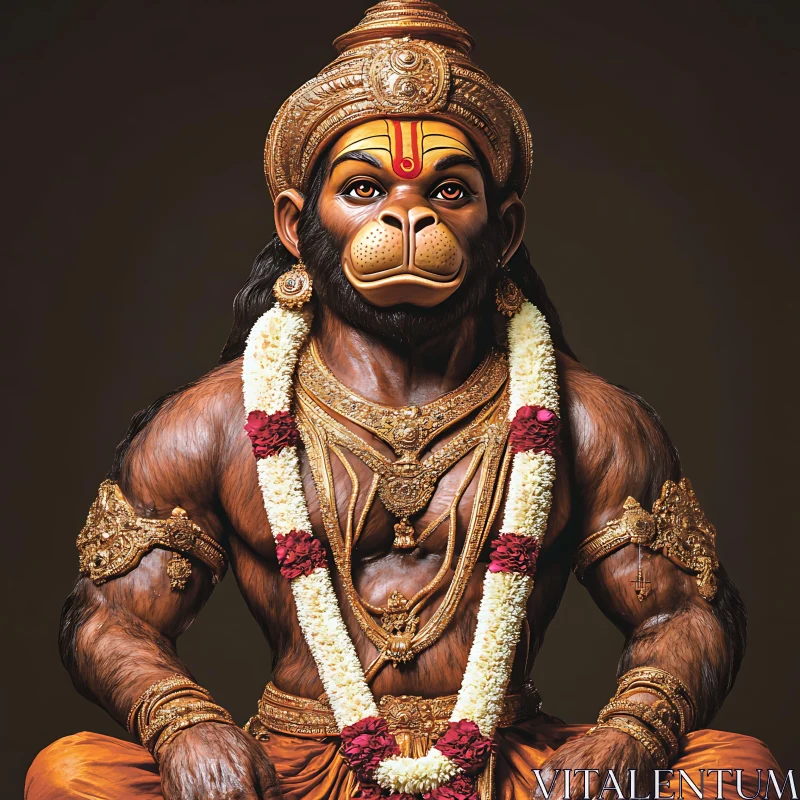 Detailed Image of Hindu God Hanuman AI Image