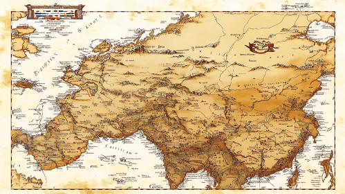 Vintage Asian Map - Sepia Tones