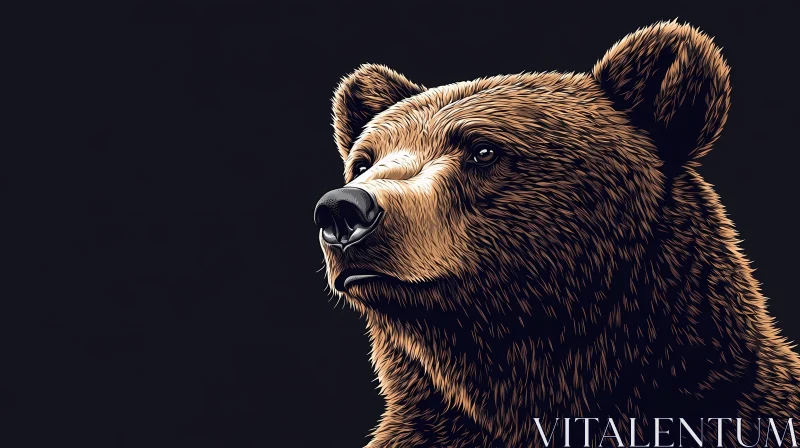 Bear Portrait Illustration AI Image