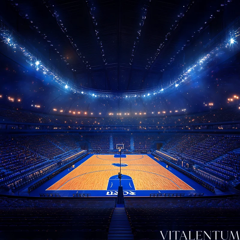 Indoor Basketball Stadium AI Image