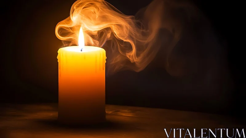 Candlelit Ambiance with Gentle Smoke AI Image