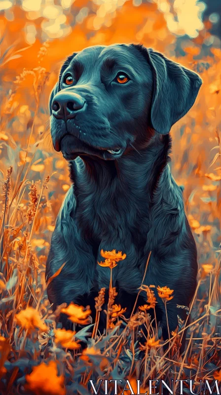 Canine Portrait in Nature AI Image