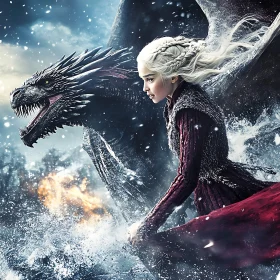 Woman and Dragon in Winter