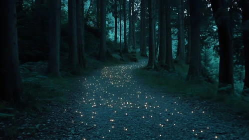 Glowing Trail Through the Dark Woods