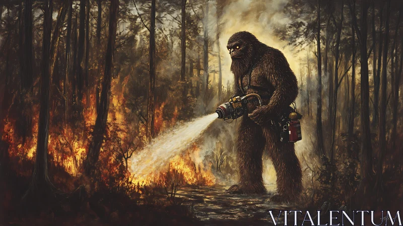 AI ART Bigfoot Saving the Forest