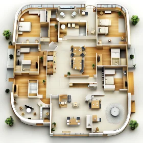 Modern Interior Design Layout Blueprint