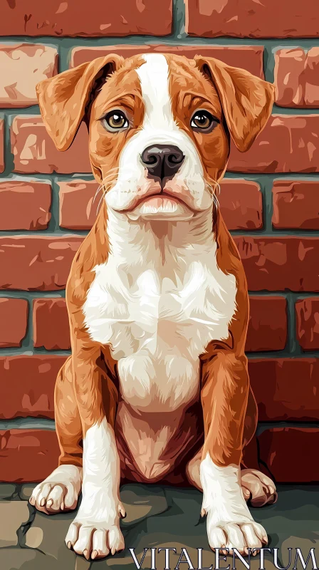 AI ART Charming Puppy Illustration