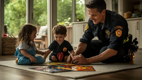 Puzzle Time with a Firefighter