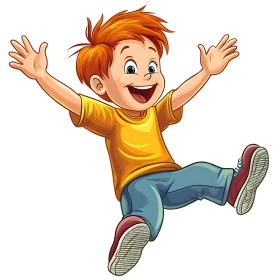 Happy Kid Cartoon Illustration