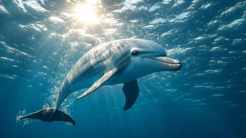 Dolphin Swimming in Ocean