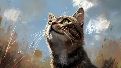 Cat Gazing Skyward