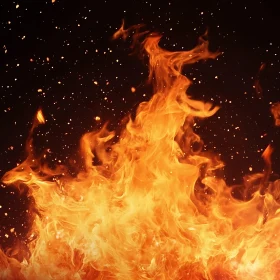 Fiery Display of Dancing Flames