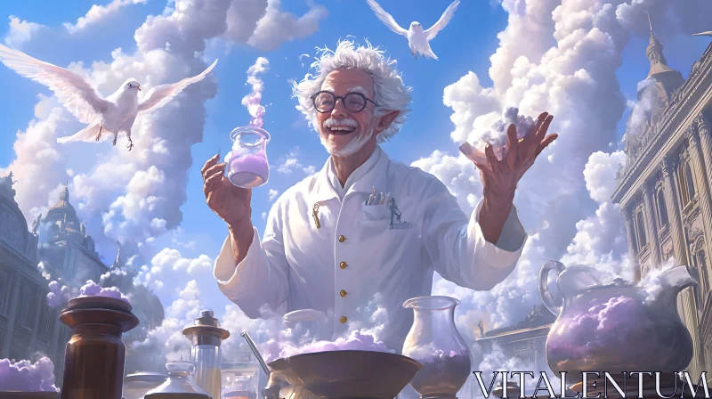 AI ART The Smiling Scientist: An Alchemical Dream