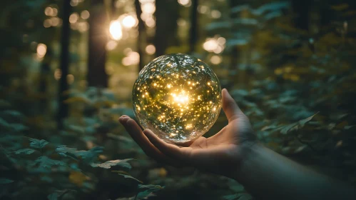 Glowing Orb in Woodland Hand