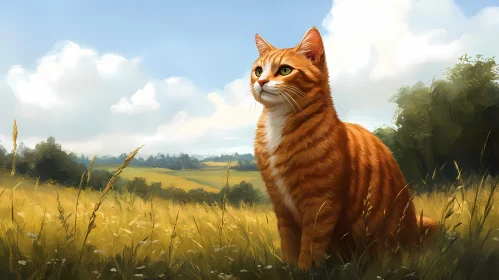 Tranquil Cat in Nature