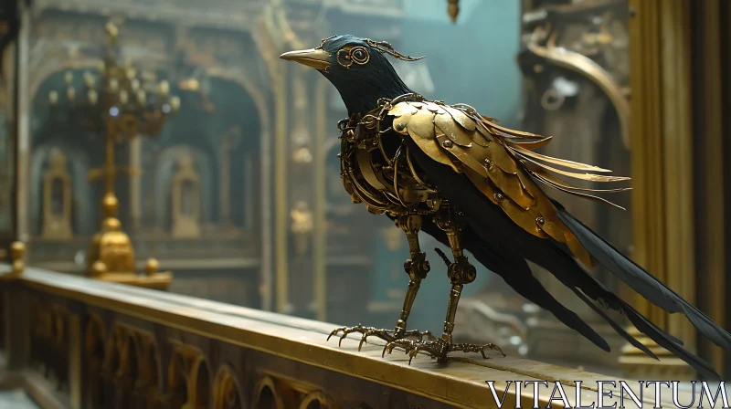 AI ART Mechanical Bird Sculpture