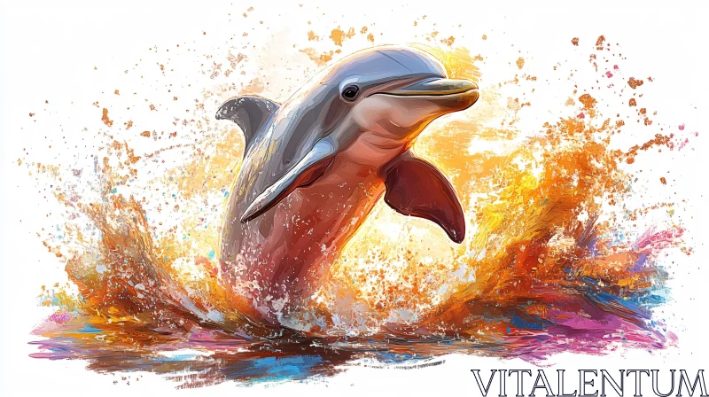 Vivid Dolphin Artwork AI Image