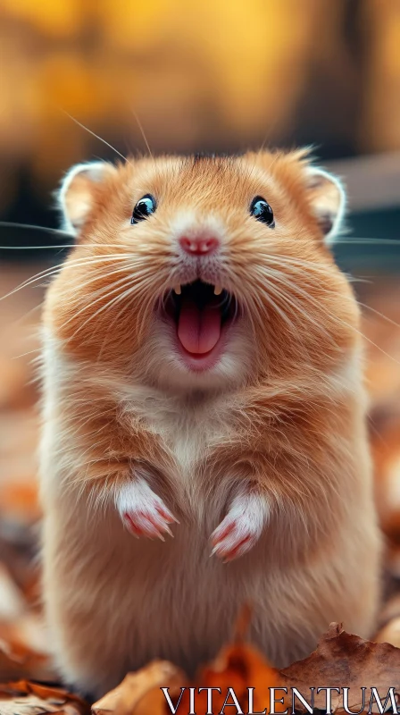 Cute Hamster Amidst Fall Colors AI Image