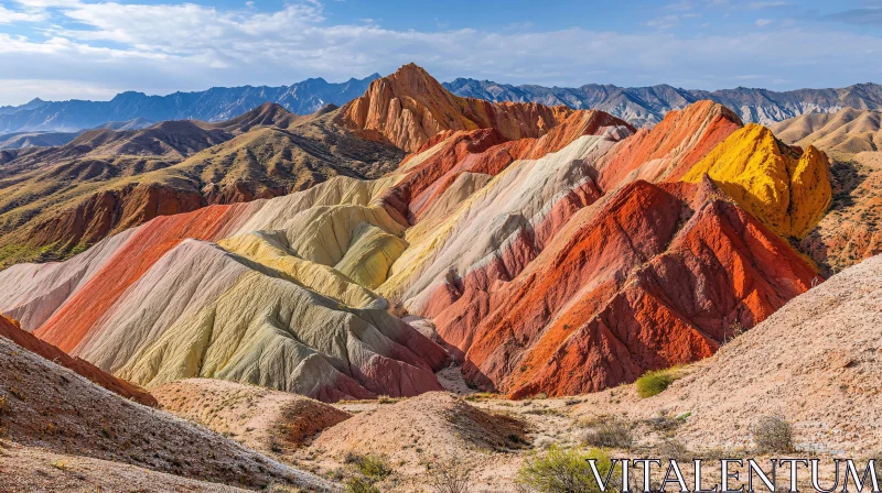 Naturally Striped Mountain Range AI Image