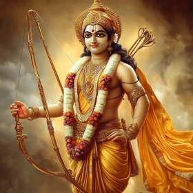 Golden Rama with Bow and Arrow Artwork