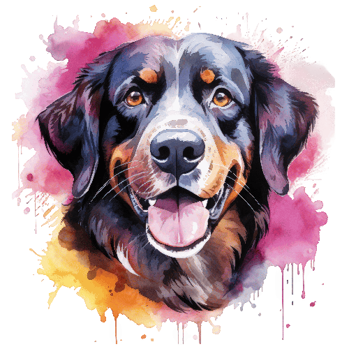 Bernese Mountain Dog Watercolor Painting for T-Shirt Design POD Design