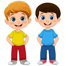 Happy Cartoon Boys Illustration