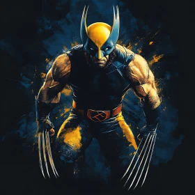 Fierce Wolverine Character Comic Art