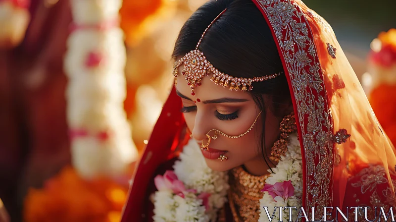 Serene Bride in Traditional Dress AI Image