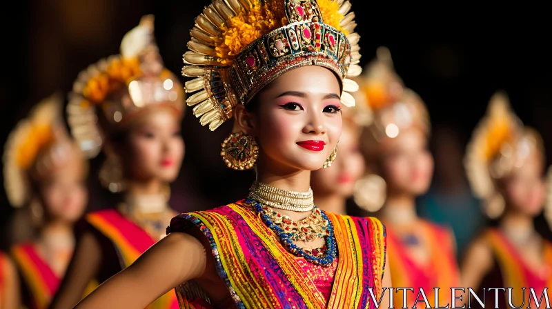 Cultural Beauty: Woman in Ornate Costume AI Image