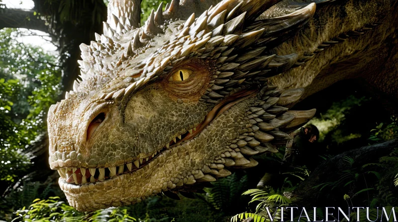 Majestic Dragon's Head: Powerful Digital Painting AI Image