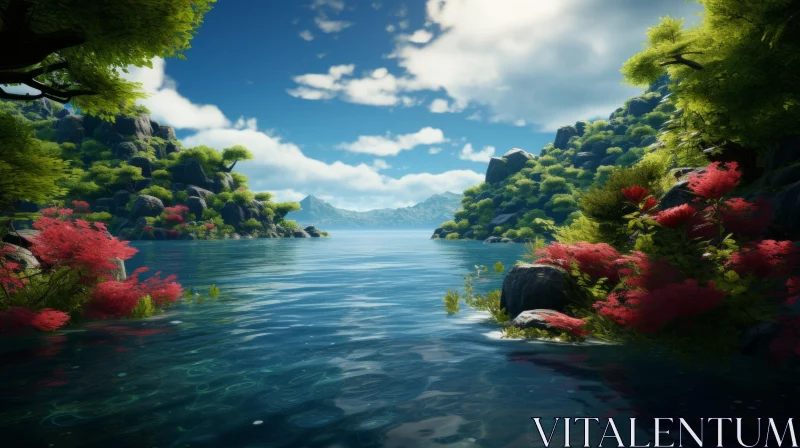 Serene Water Landscape - Stunning Nature Scene AI Image