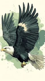 Bald Eagle Soaring Art