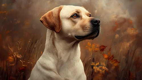 Labrador in Autumn Setting