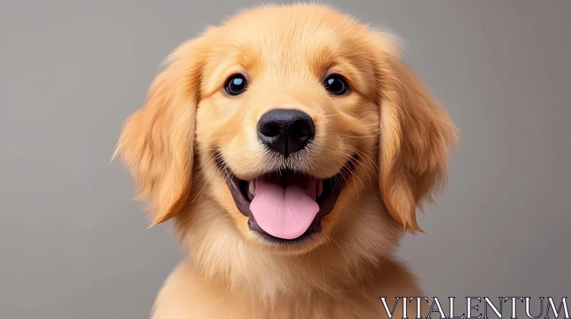 Joyful Golden Retriever Puppy AI Image