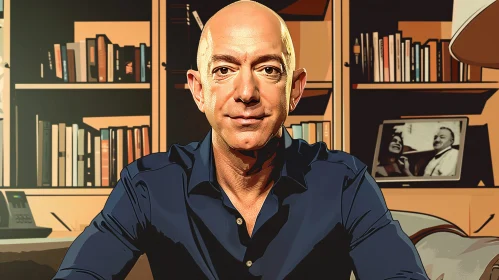 Jeff Bezos Office Portrait