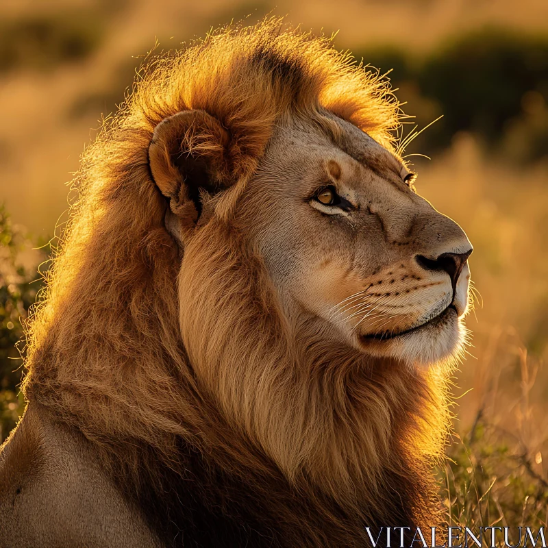 AI ART Lion in Golden Light