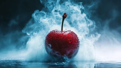 Cherry Surrounded by Smoke
