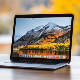 Mountain View on Laptop Screen